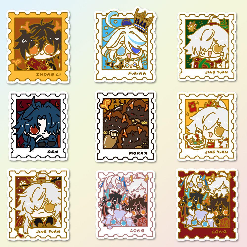 48PCS popular cute stickers featuring HSR (Honkai: Star Rail) and Genshin Impact, high-quality anime-style small stamps for DIY decals