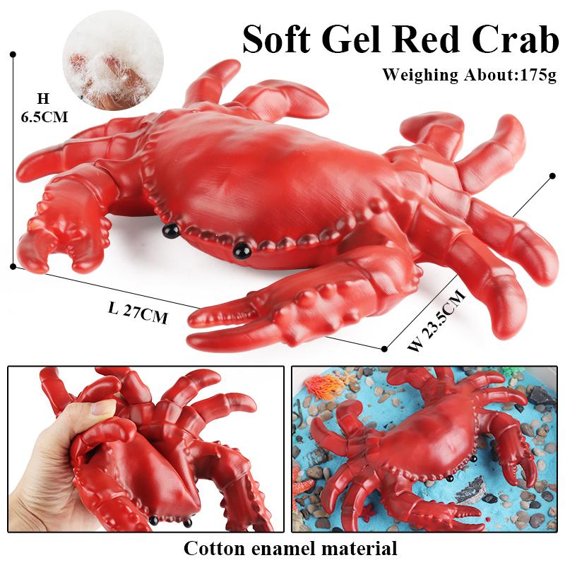 Oenux Ocean Animals Whale Shark Megalodon Crab Starfish Octopus Action Figures Soft Sea Life Model Educational Toy For Kids Gift