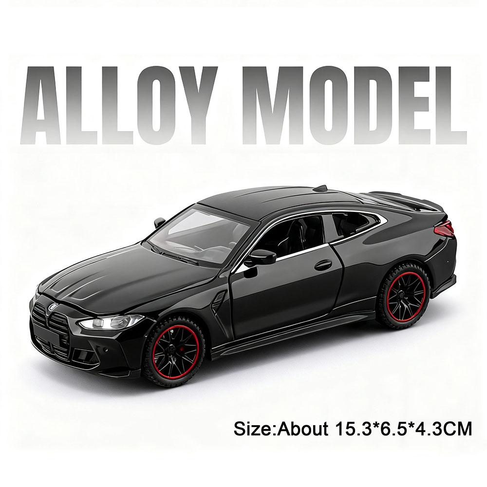 Scale 1:32 M4 X3M Toy Car Model Pull Back Music Light Doors Opened Miniature Vehicle Metal Diecast Models Kids Educational Gifts