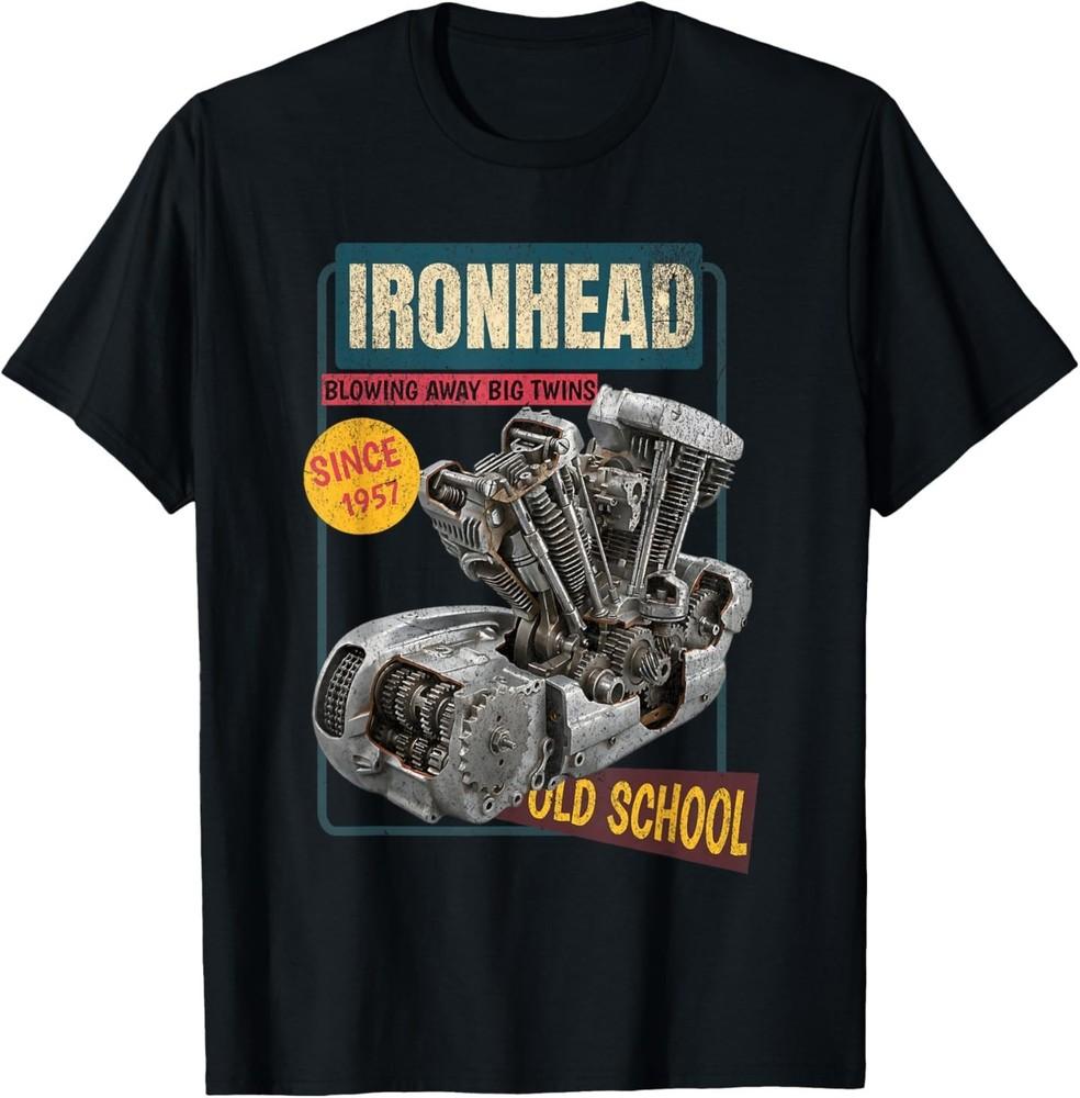 Ironhead Motorcycle Engine Old School Since 1957 T-Shirt XL