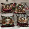 Husă de pernă nouă ghirlandă de Crăciun poliester imprimat decorațiune de sărbători husă pernă canapea living pernă dormitor
