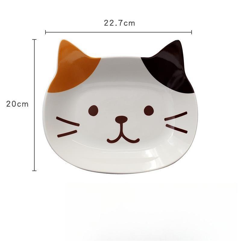 Japanese Cute Cat Dish Creative Ceramic Seasoning Dish Porcelain Dipping Saucer Plate Snack Plate Kitchen Supplies Tableware