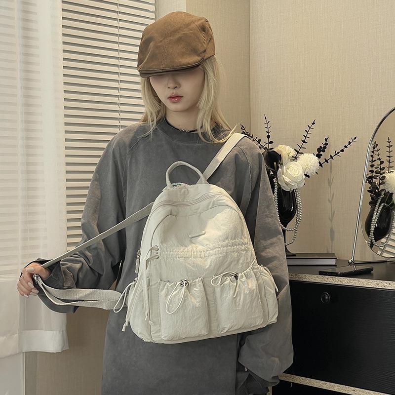 Fashion Versatile Cute Backpack Ladies Large Capacity School Light Commuter Versatile Drawstring Backpack