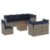 VidaXL Salon de Jardin avec Coussins 9 pcs, Canapés de Patio, Ensemble de Meubles, Mobilier de Terrasse Exterieur, Gris 3256075