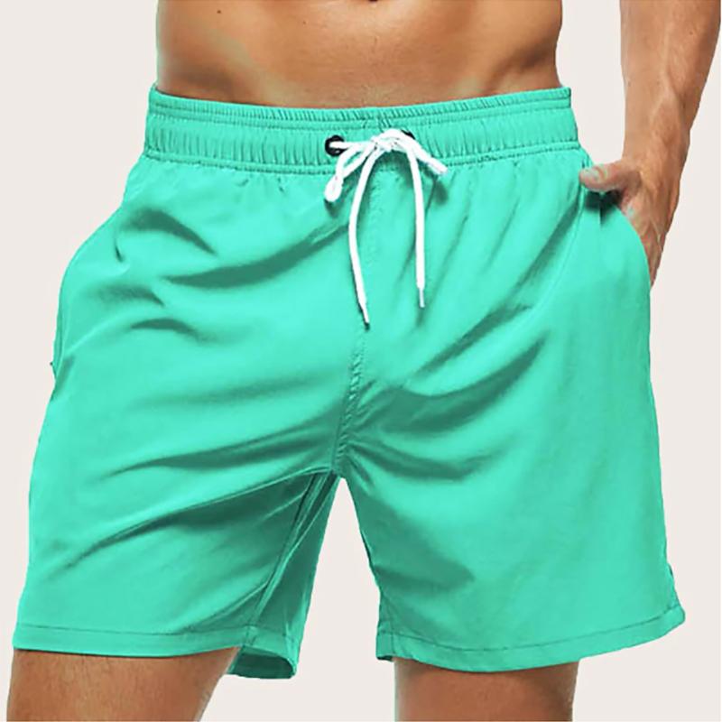 Men's Swim Trunks Summer Swimming Board Shorts Quick Dry Beach Shorts with Side Pockets and Mesh Lining Swimwear Bathing Suit