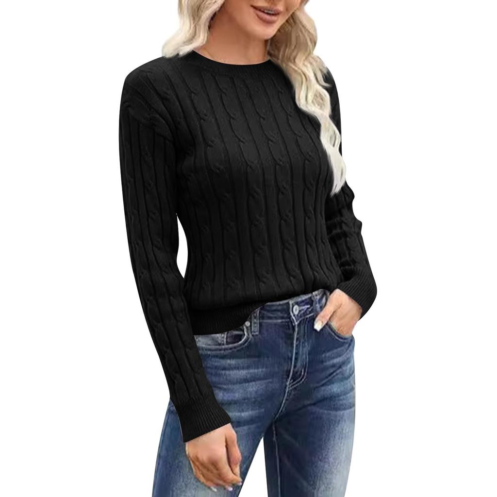 Women's Fashion Crew-neck Long-sleeved Casual Loose Pullover Sweater