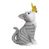 Cat Statue Solar Light, Outdoor Kitten Bunny Butterfly Sculpture Garden Light, Waterproof Solar Resin Animal Light for Pathway Yard Patio