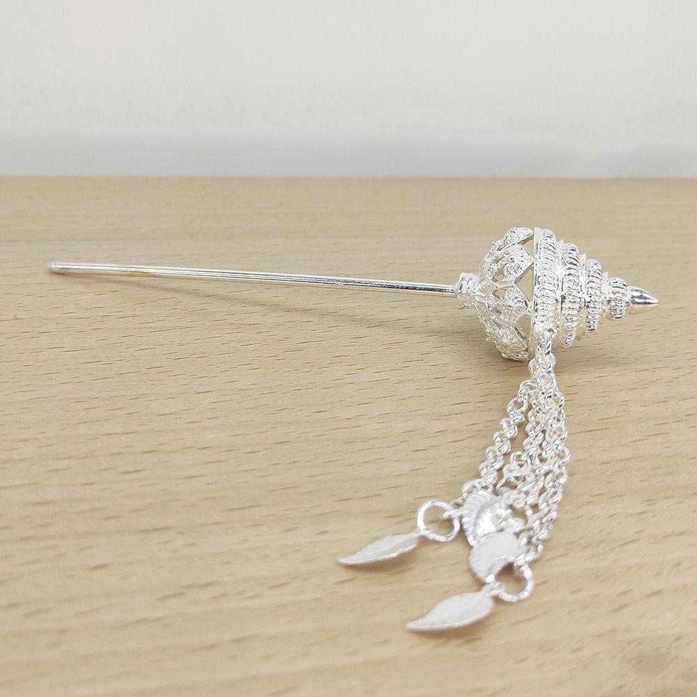 Ancient Hanfu Headwear Thai Headdress Metal Hair Sticks Tassels Hairpin Ancient Style Headwear