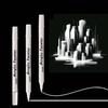 3/12pcs White Art Brush Acrylic White Paint Marker Pens, Medium Tip, Suitable For Rock Painting, Stone, Glass, Wood, Ceramics