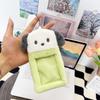 "Cute Cartoon Plush ID Card Holder Keychain for Work or Photo Cards"