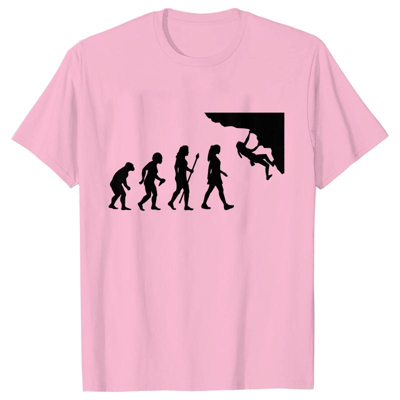 Evolution of Climbing T-shirts for Women Clothes Funny Tops T Shirt Female T-Shirt Gifts for Rock Climbers Short Sleeve Tees