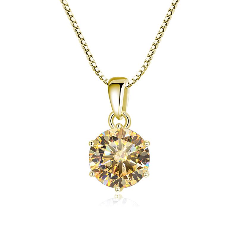 Butterflykiss 1 CT Real Moissanite Pendant Necklace For Women Top Quality 925 Silver Wedding Party Bridal Fine Jewelry