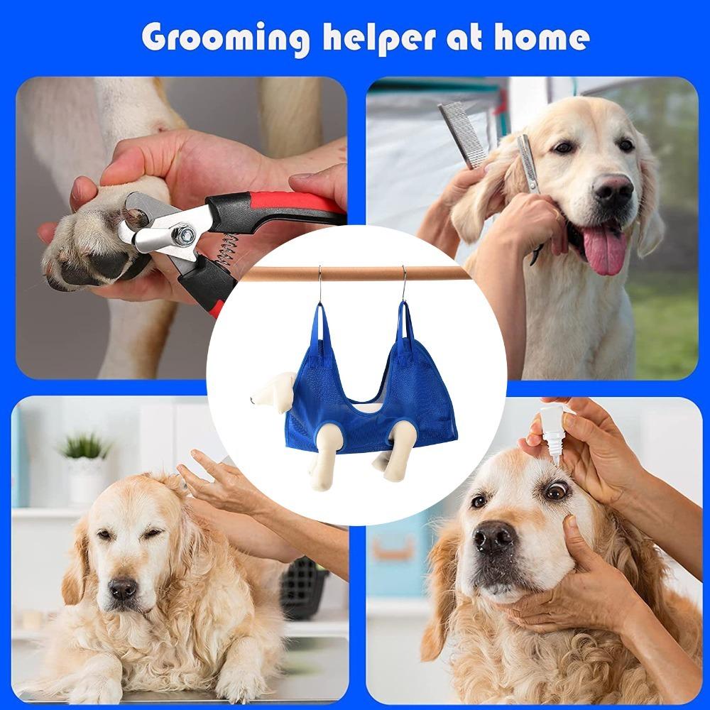 Blue color design Pet Nail Trimming Sling Mesh Pet Restraint Bed  Daily pet beauty grooming