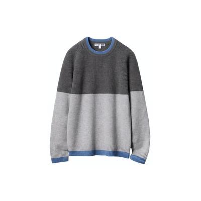 X JW Anderson X Federer Collaboration Color Block Loose Fit Crew Neck Sweater Men Sweater Dark-Gray 465889-08