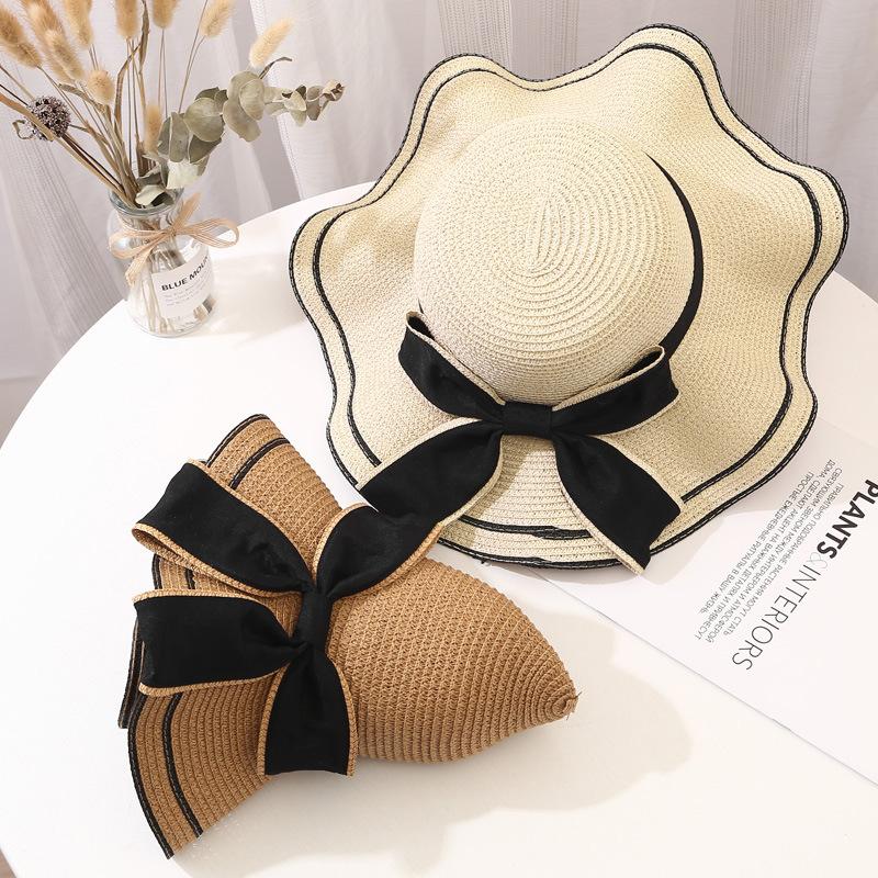 Hot Selling Beach Vacation Hats Women's Straw Hats Summer Beach Sun Hats, Women's Travel Versatile UV Resistant