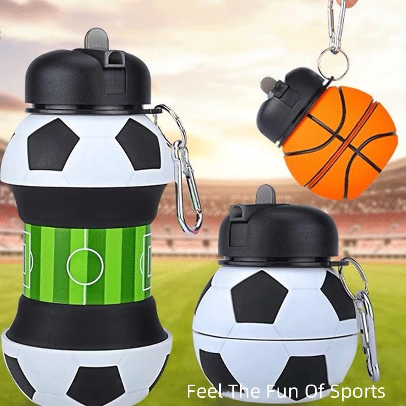 Bouteille d'eau pliante Tasses de camping Mug Sports de plein air Basket-ball Football Tennis Golf École Étanche Portable Bouteille d'eau pour enfants