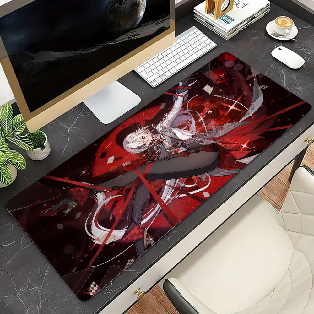 Arlecchino Anime G-Genshin Impact Mousepad Non-slip Suitable For Office Computers Laptops E-sports Game Desk Mats XXL Keyboard