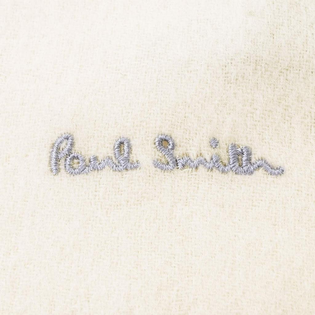 Paul Smith Lambswool Gift 166x26cm No 100% Scarf/Stole, Wrapped/Personalized, Unisex, Embroidered, (White (01), Personalization) [Used]