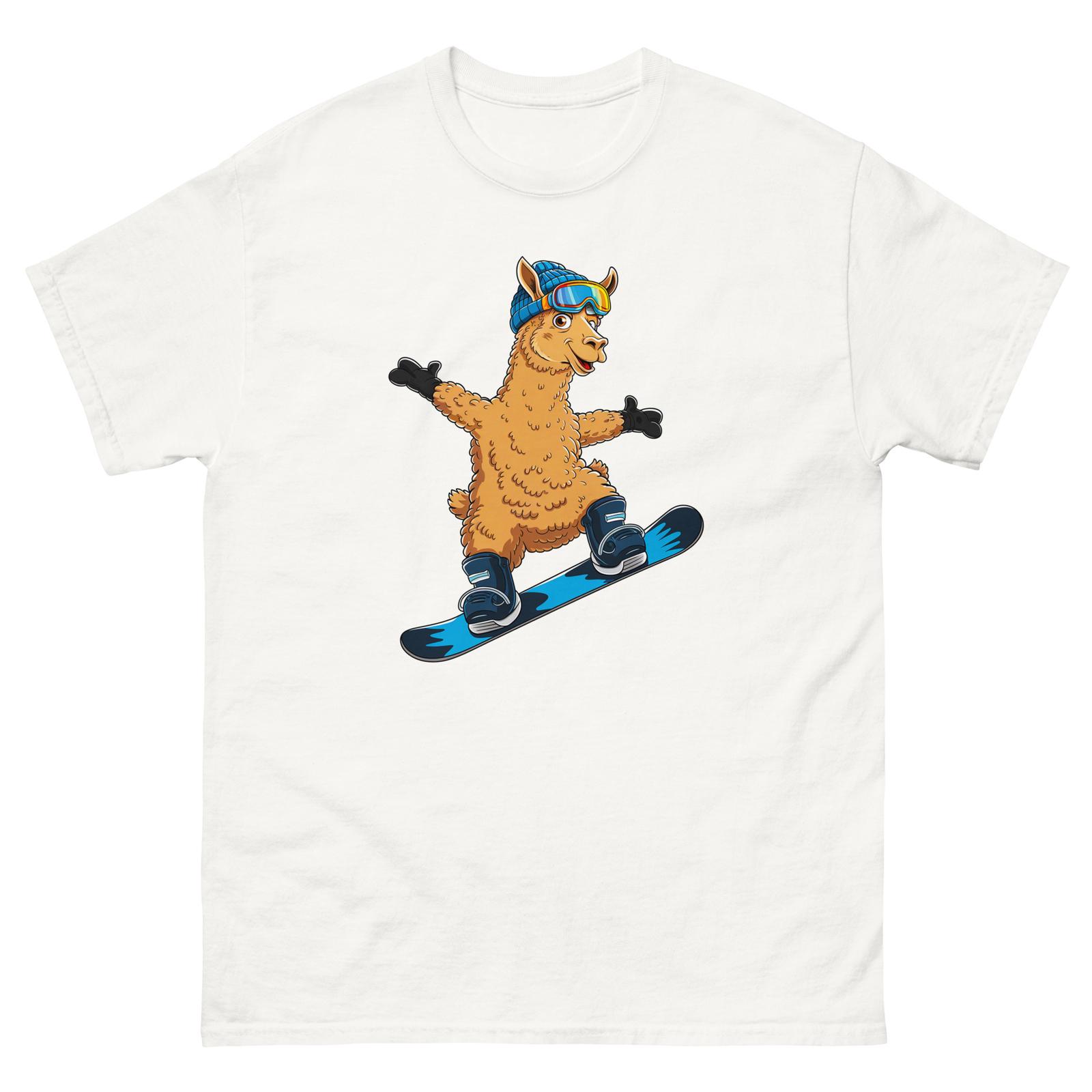 Llama Snowboarding Fun Cartoon Snowboarder Shirt T-Shirt S разноцветный