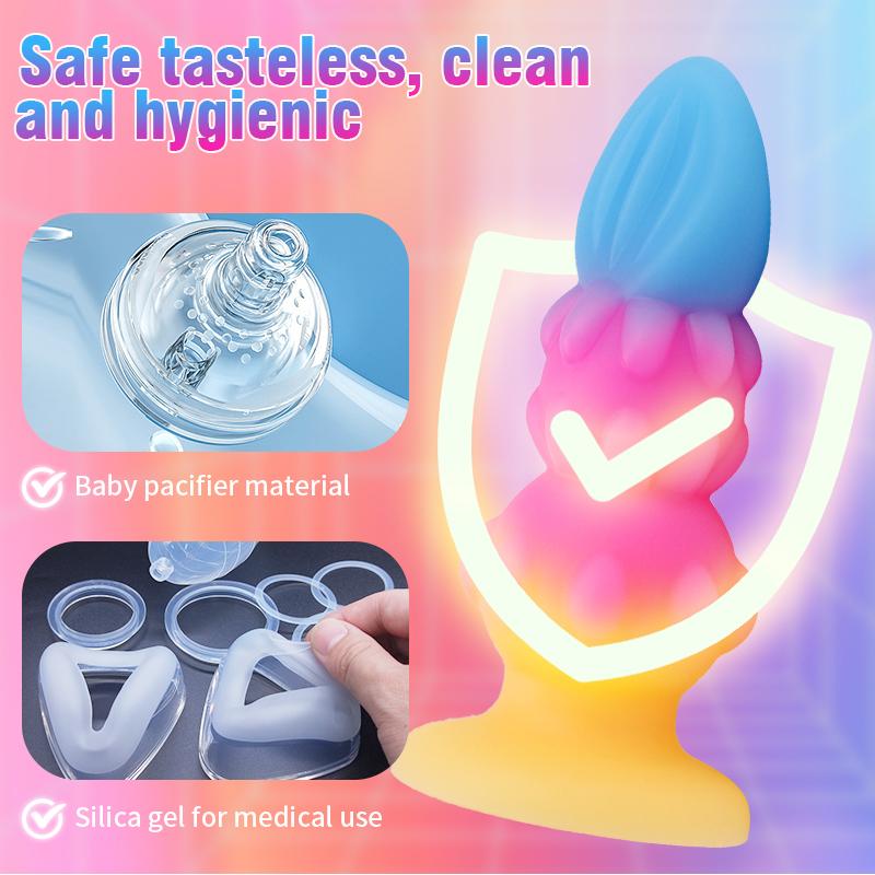 MoDi Luminous Anal Plug Small Dildos For Women Men Buttplug With Suction Cup Sex Tool Adult Silicone Dildo Anal Dilator Sex Toys