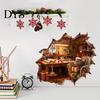 Holiday Home Decor Gifts Christmas Mouse Wall Sticker, 3D Realistic Cute Illustrations Decal, Party Glass Waterproof PVC Decorative for Decoration
