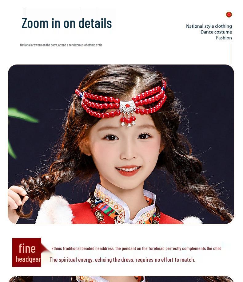 Tibetaans Etnisch Kostuum voor Kinderen voor Nieuwjaarsdag, Modeshows en Fotografie