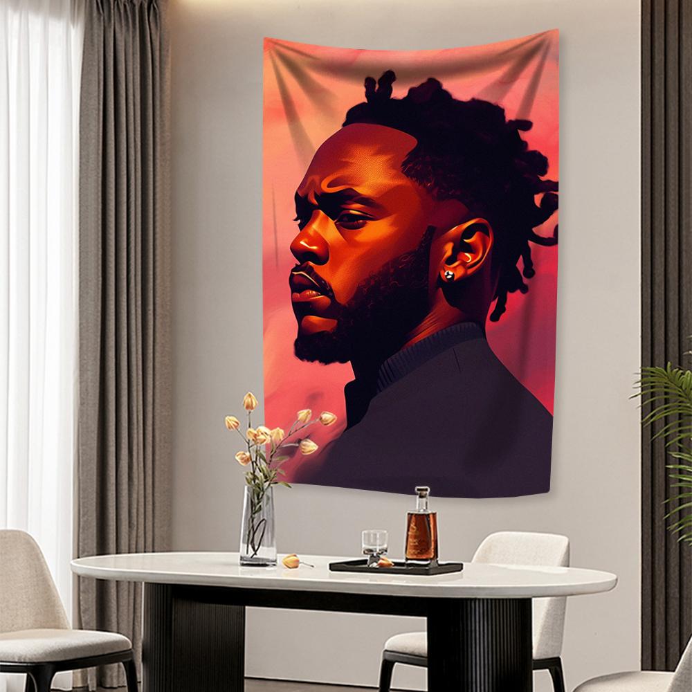 

Classic Rapper Tapestry Kendricks Singer Lamars Album Cover Flag Home Decoration Bedroom Dorm Background Concert Banner Fan Gift 29x37in