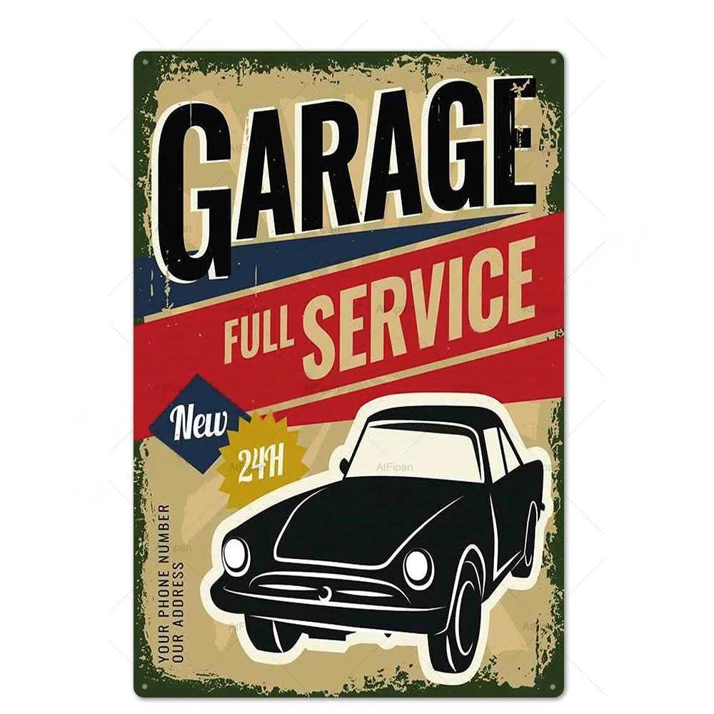 Vintage Metal Tin Sign Plaque  Retro Wall Decor Poster for Garage Gas Station Car Repair Shop  Perfect Home Decor Accent