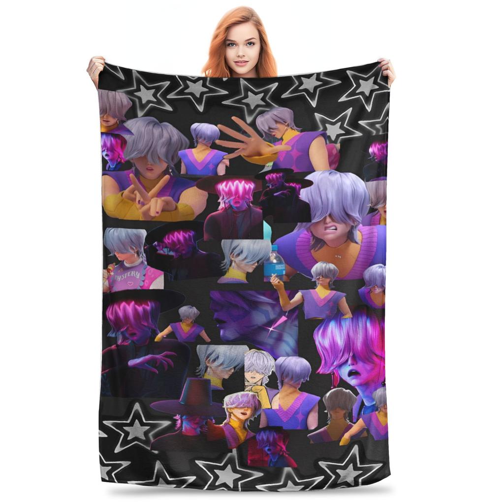 Anime Kpop Demon Hunters Mystery Saja Boys Blanket  Super Warm Plush Throw Blanket For Couch Bed Flannel Bedspread Bed Cover