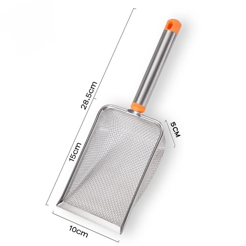 1pcs Stainless Steel Fine Mesh Cat Litter Scoop Easy To Clean Non-Stick Shovel For Reptiles Sand Efficient Durable Litter Scoop