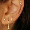4PCS Chain Huggie Earring Set For Women Fashion Flower Tragus Hoop Earrings Bulk Cartilage Piercing Helix Jewelry Lobe Earing