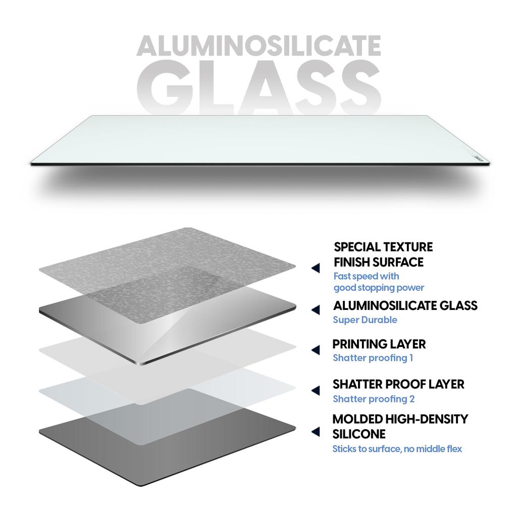 Pulsar Gaming Gears eSports Gaming Mouse Superglide3 Glass 49cm x 42cm Pad, Mousepad, Non-Slip, (XL, White)