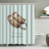 Cute Otter Bath Curtain Woodland Animal Shower Curtain Forest Wildlife Decor Bathroom Set Waterproof Home Decor