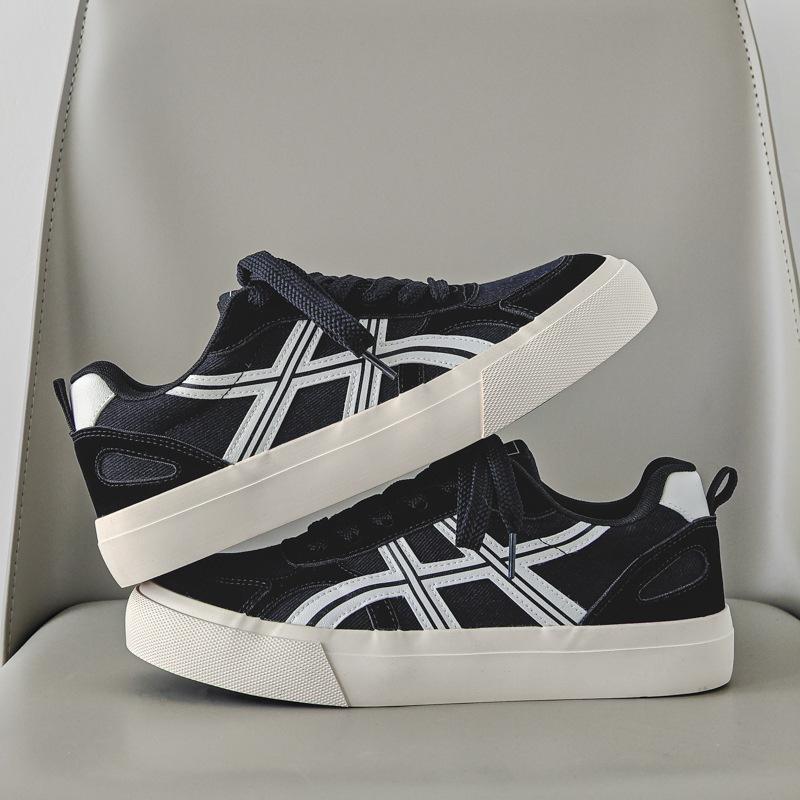 Platform Canvas Shoes Men's 2025 New Autumn Breathable Casual Sports Board Shoes Versatile Men's Shoes Low-top Shoes