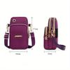 Mobile Phone Bag Women's Crossbody Mini Bags Fashion Solid Color Coin Bag Neck Hanging Shoulder Bag 3 Layer Wallet
