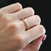 Non-Fading Fine 4mm Round 18K Golden Ring Women's Men's Simple Wedding Band Lover's Couple's Gift Jewelry