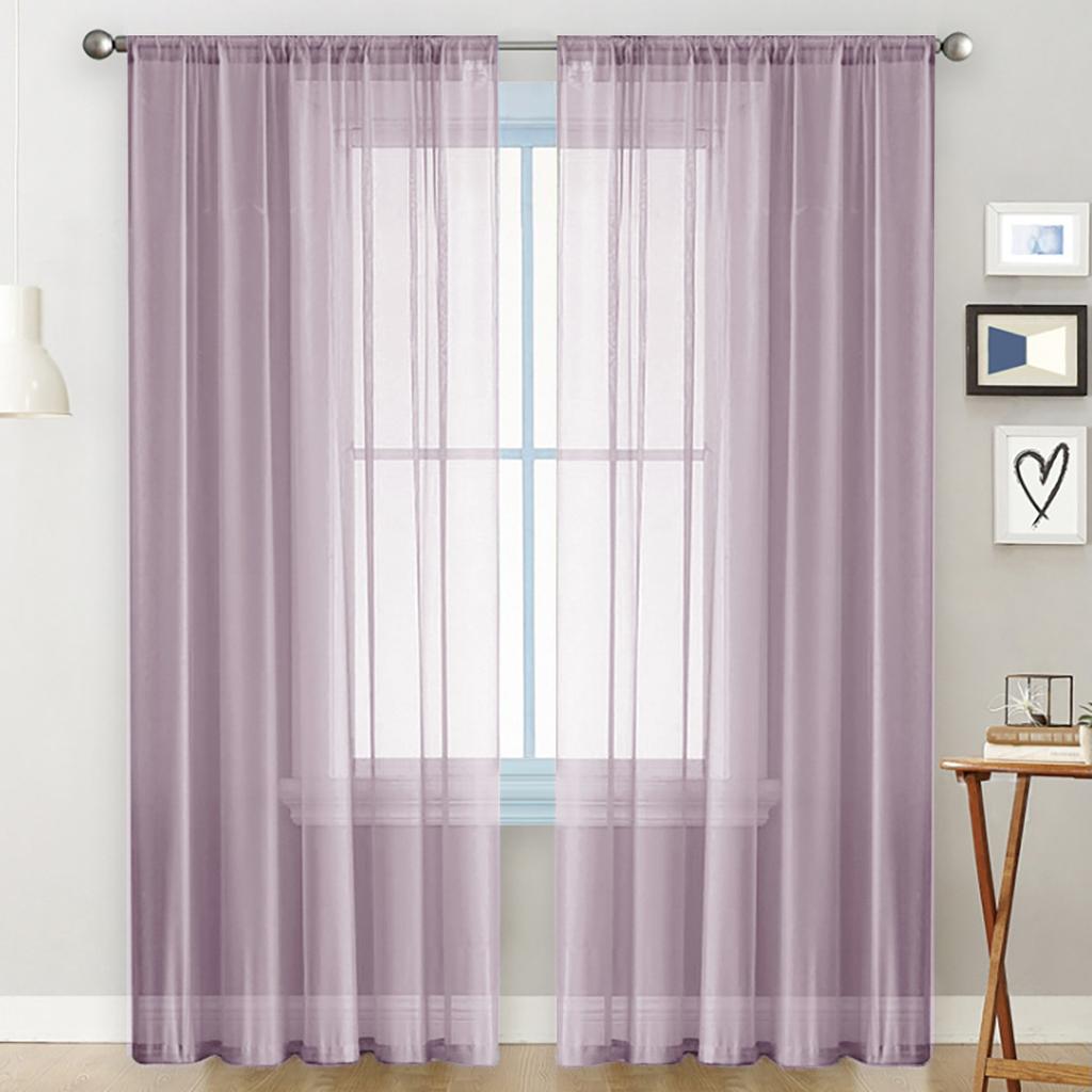 1 Panel Shading Solid White Sheer Curtains for Living Room Decoration Window Curtains for Kitchen Modern Tulle Voile Organza Curtains