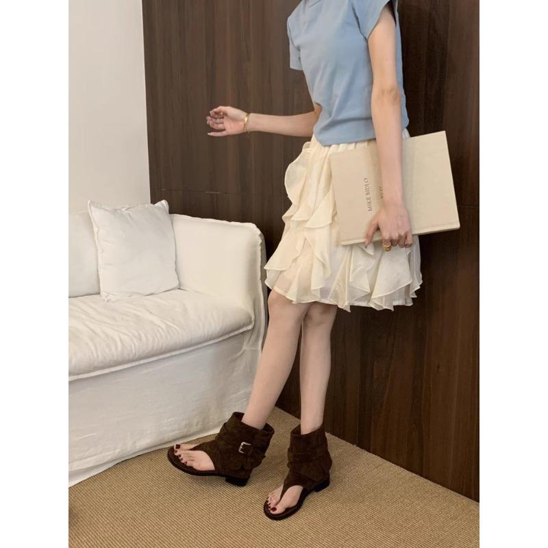 Elegant stilettos, showing feminine charm and extraordinary temperament! Mezzanine square heel rubber cool boots pedal cloth