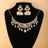 Middle Eastern Style Water Drop Necklace & Bell Earring Set