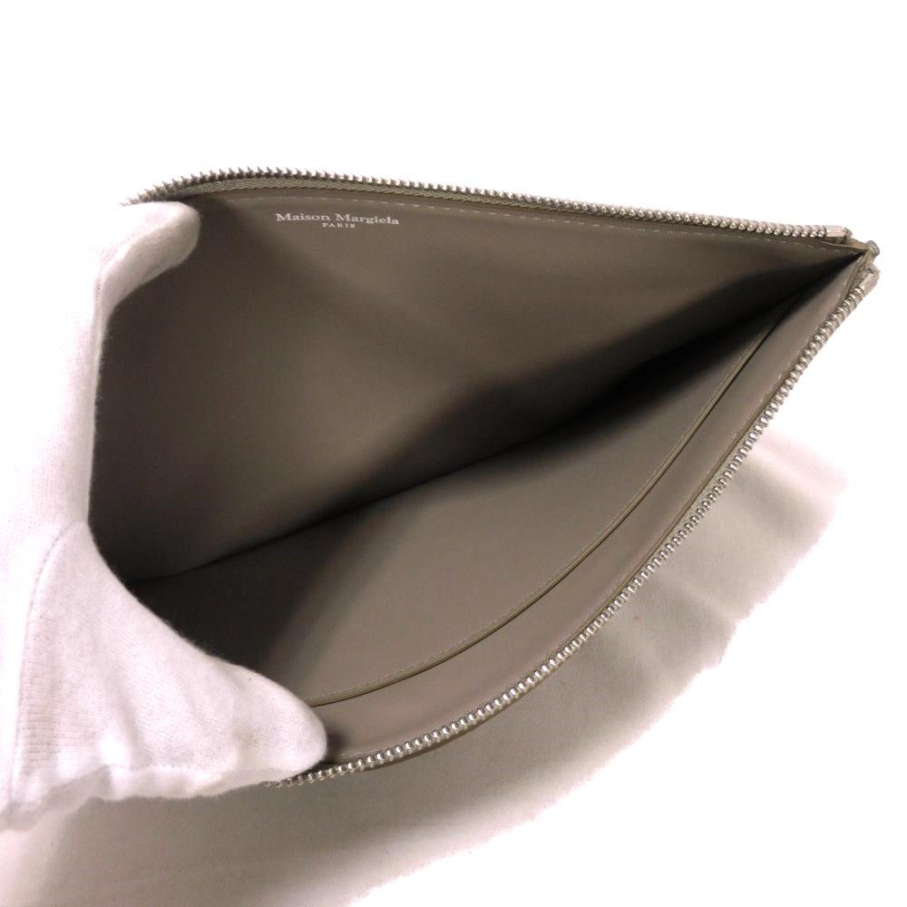 Used Zip Strap Pouch (65992) SA1TT0004 P4746 T8135 7931 L-shaped Zipper Business Bag, 4 Stitches, Gray, Men's from