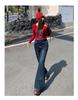 2026 Spring/Autumn American High-Waisted Micro-Flare Jeans for Women - Stretch, Slimming, and Flattering.