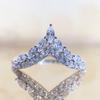 New European and American Fashion V-shaped Micro-inlaid Zircon Ring Female Princess Engagement Commitment Ring