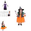 Encantador Traje de Bruxa de Halloween Para Meninas com Elegante Vestido de Manga Bufante