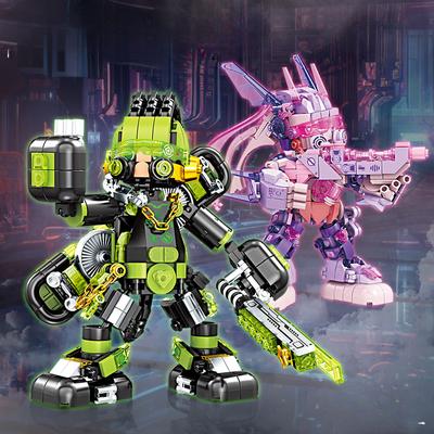 Tech Series Mobility Stream Neon Titanium Mecha Warlord Children's Building Blocks Toy Gift No Box