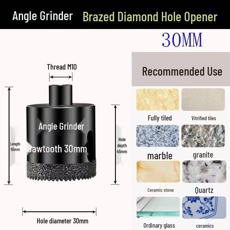 Diamond Brazed Angle Grinder Hole Opener for Ceramic, Vitrified Tiles, and Stone