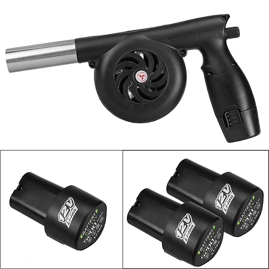 5200mAh Akku-Elektro-Luftgebläse Handheld Wiederaufladbares Laubgebläse Staubfänger für BBQ Camping Mit 2 Stück Akku 12V 20W