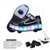 Kids Glitter Roller Skates Two Roller Skating Sneakers Breathable Sports Shoes Good Gifts for Boys and Girls.