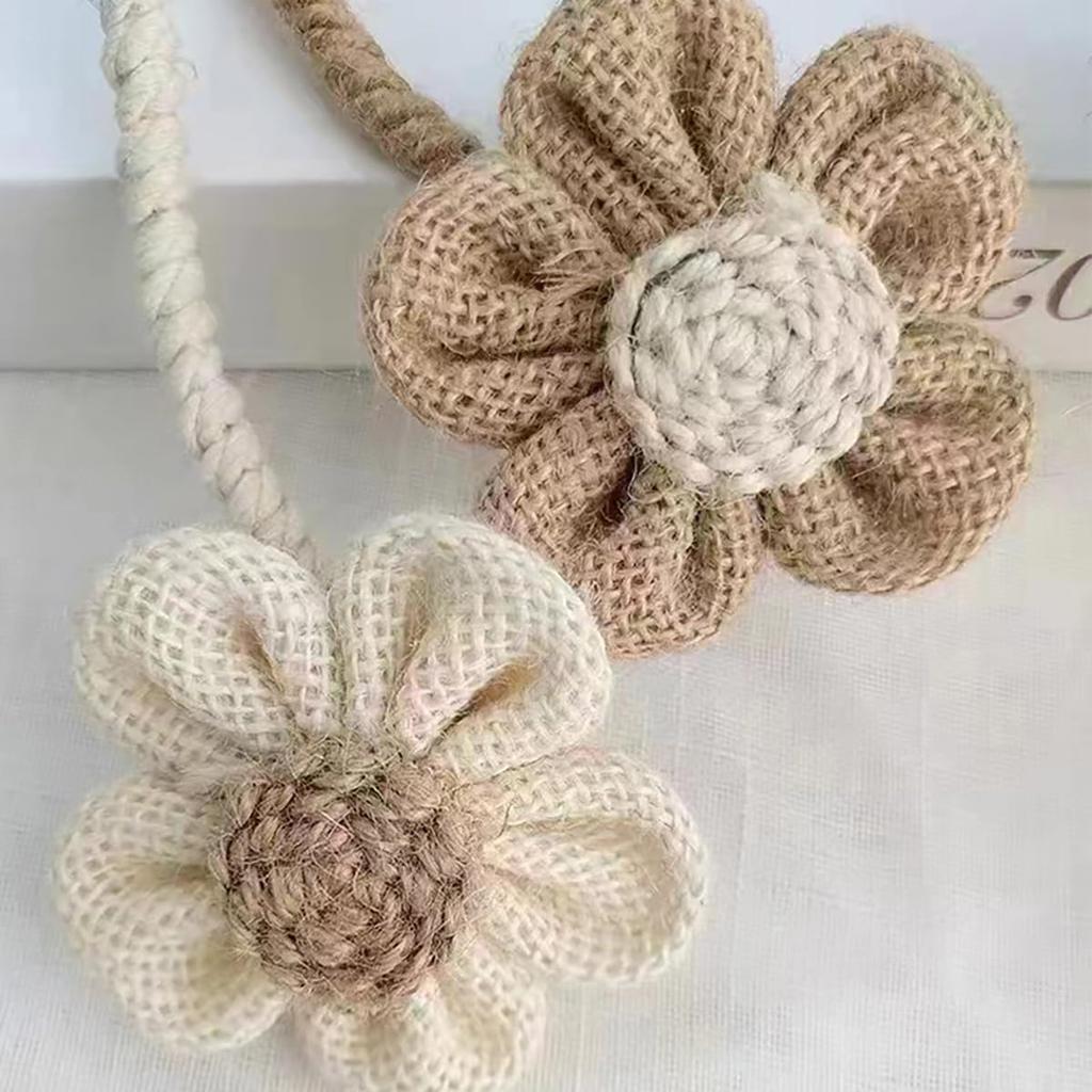 Curtain Tiebacks, Boho Decor Holdback Farmhouse TieBacks for Blackout/Sheer Curta, Cute Flower Curtain Ties Decorative Rope for Bedroom Window
