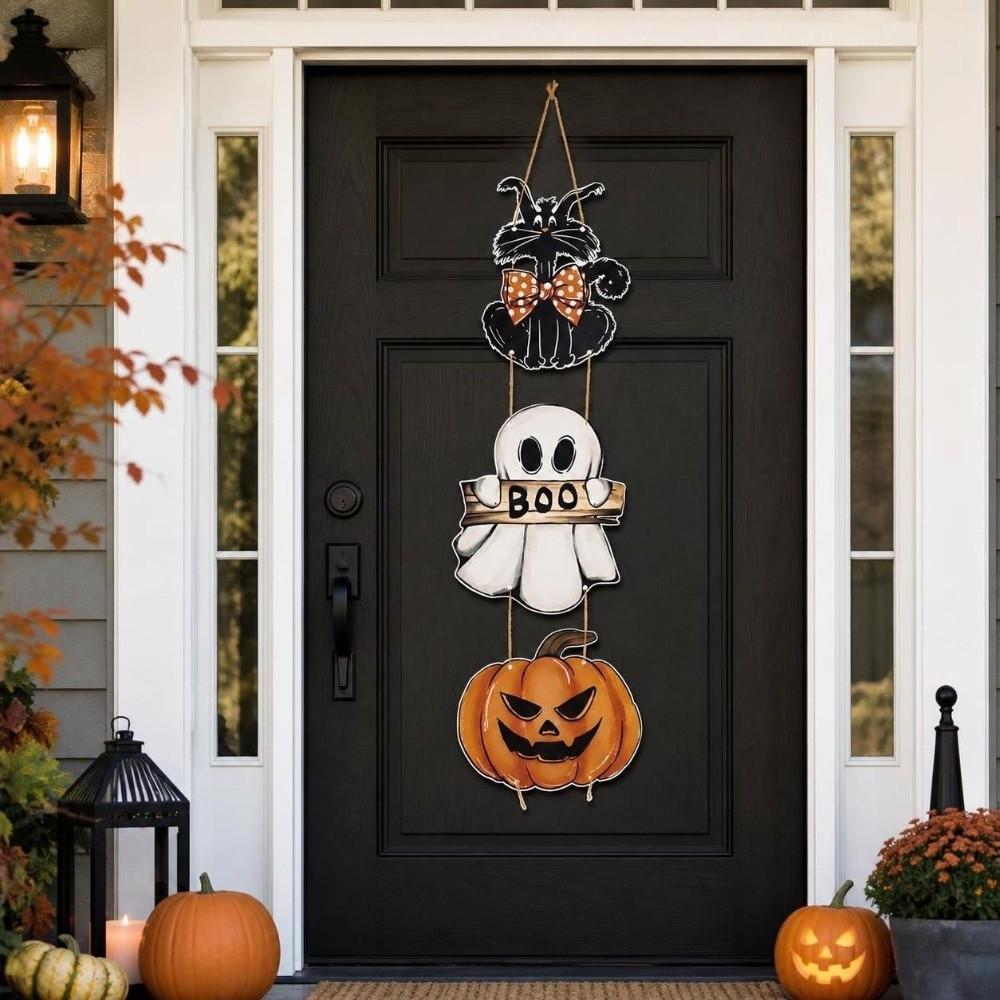 Cute Halloween Door Hanging Spooky Wall Pendant Fahsion Pumpkin Ghost Ornament Home Decor