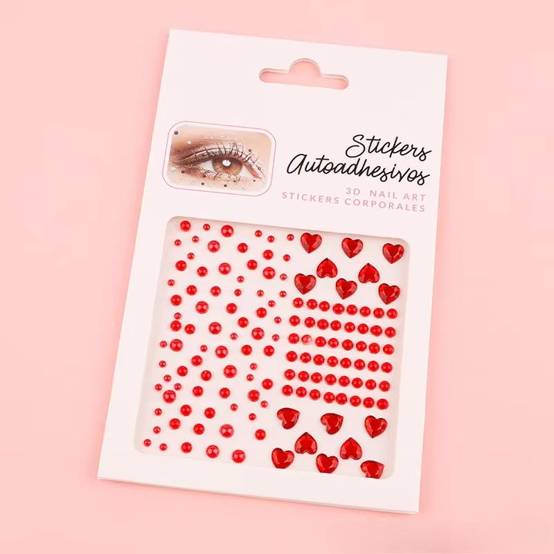Diamond Eyebrow Tattoo Sticker Glitter Eyeliner Eyebrow Makeup Face Eyes Temporary Tattoo Rock Rhinestone 3D Eyeliner Stickers